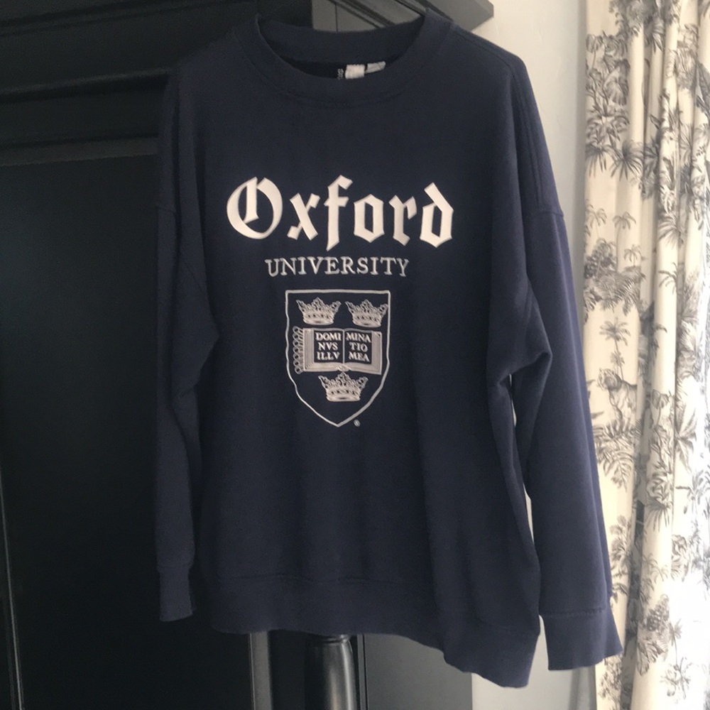 H & M Divided Oxford University Navy Crewneck Sweatshirt
